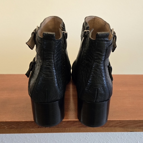 Fits 8 - Black Buckle Ankle Boots - Picture 3 of 5